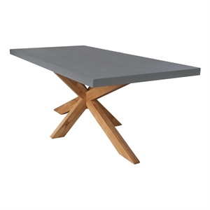 International Concepts Outdoor Teak Patio Dining Table with Polystone Top