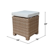 International Concepts Outdoor Set of Two Wicker Stools with Cushions