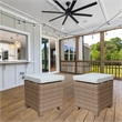 International Concepts Outdoor Set of Two Wicker Stools with Cushions