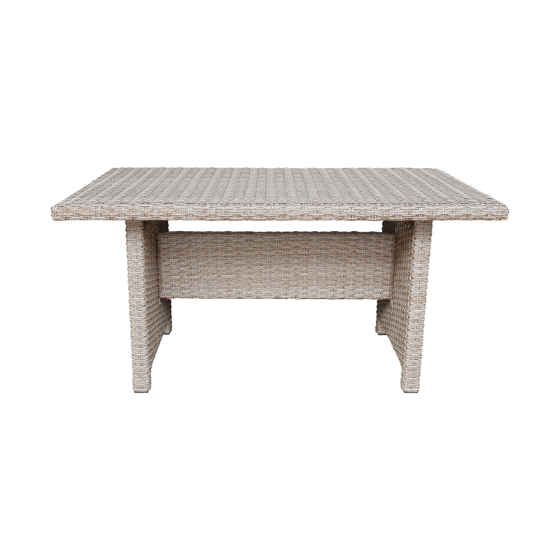 Outdoor 5 Piece Wicker Patio Furniture Set with a Table and 4 Stools