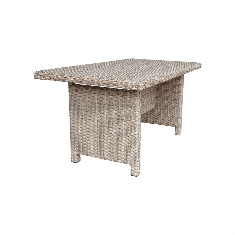 Outdoor 5 Piece Wicker Patio Furniture Set with a Table and 4 Stools