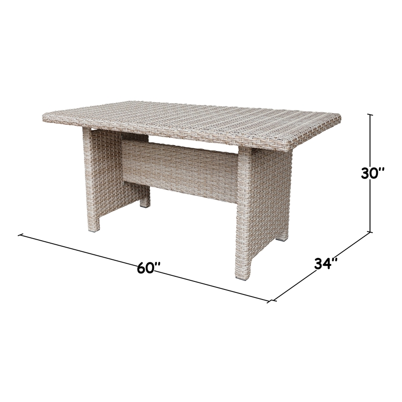 Outdoor 5 Piece Wicker Patio Furniture Set with a Table and 4 Stools