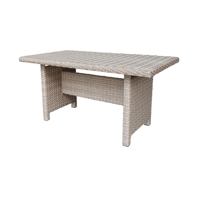 Outdoor 5 Piece Wicker Patio Furniture Set with a Table and 4 Stools