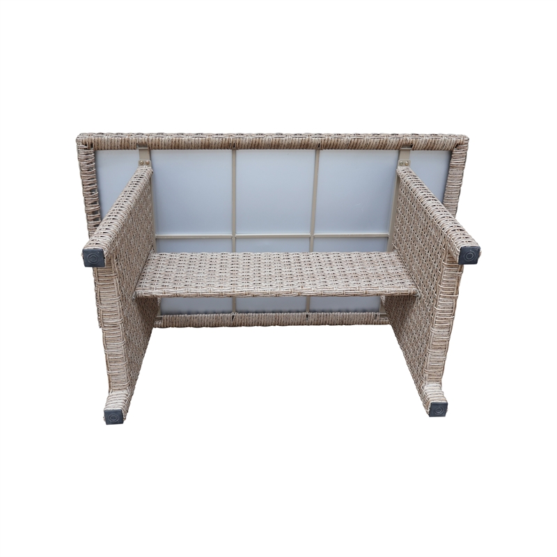 Outdoor 5 Piece Wicker Patio Furniture Set with a Table and 4 Stools