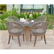 Outdoor 5 Piece Teak Patio Furniture Set with a Table and 4 Chairs