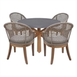 Outdoor 5 Piece Teak Patio Furniture Set with a Table and 4 Chairs