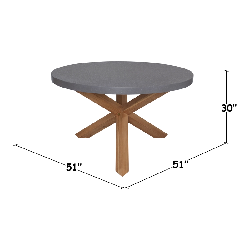 Outdoor 7 Piece Teak Patio Furniture Set with a Table and 6 Chairs