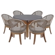 Outdoor 7 Piece Teak Patio Furniture Set with a Table and 6 Chairs
