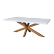 Outdoor 7 Piece Teak Patio Furniture Set in Natural and White