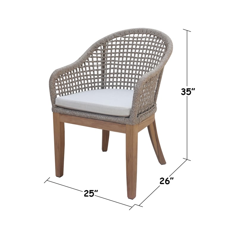 Outdoor 7 Piece Teak Patio Furniture Set with a Table and 6 Chairs