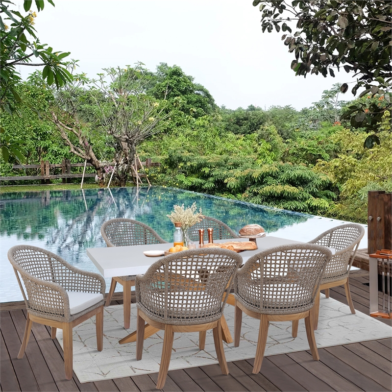 Outdoor 5 Piece Wicker Patio Furniture Set with a Round Table and 4 Chairs