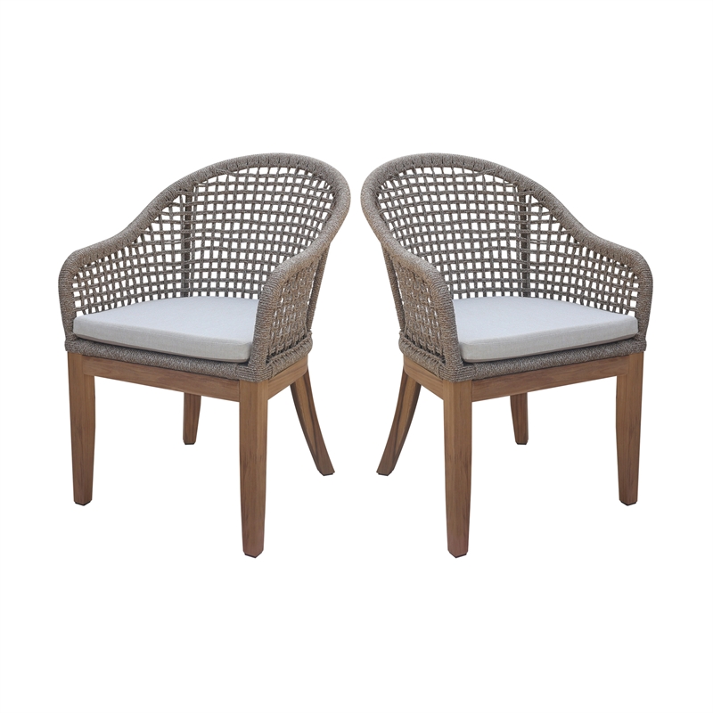 Outdoor 5 Piece Wicker Patio Furniture Set with a Round Table and 4 Chairs
