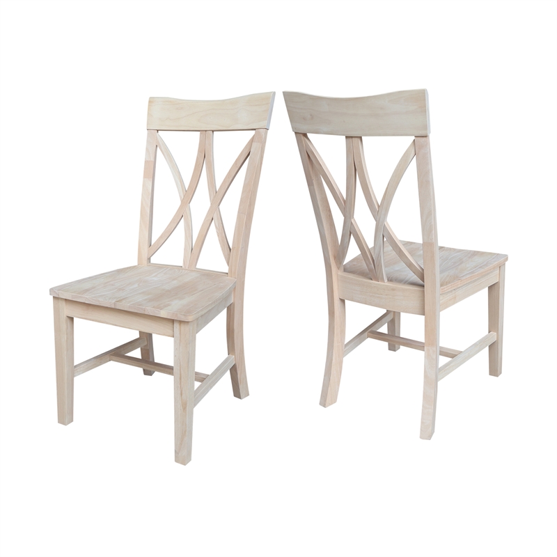 International Concepts Set of Two Avalon Dining Chairs - Unfinished