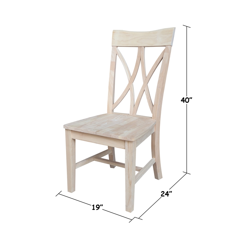 International Concepts Set of Two Avalon Dining Chairs - Unfinished