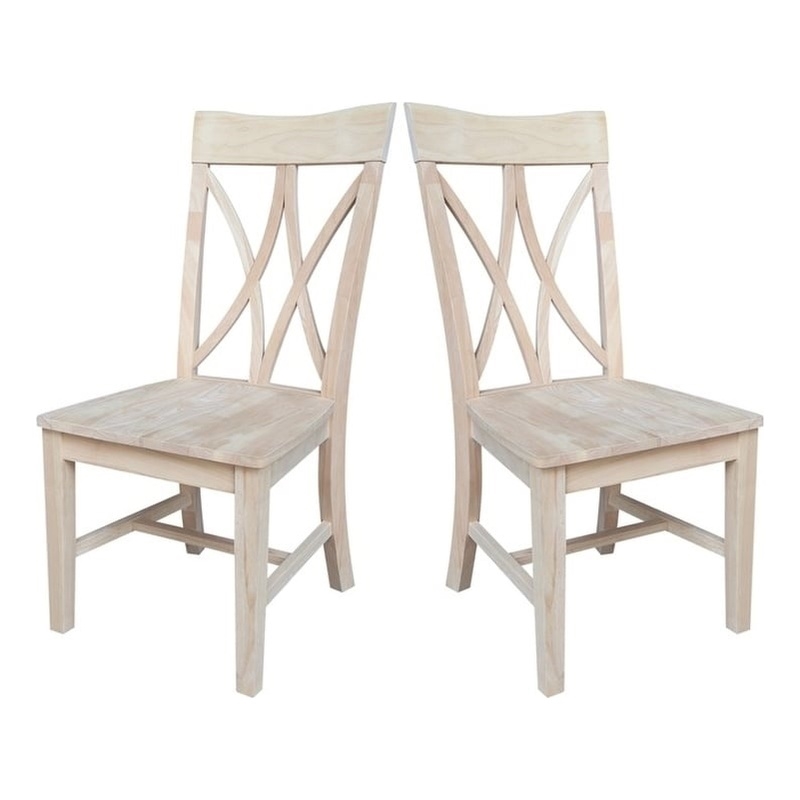 International Concepts Set of Two Avalon Dining Chairs - Unfinished