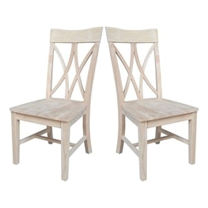 International Concepts Set of Two Avalon Dining Chairs - Unfinished