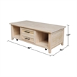 International Concepts Sanibel Solid Wood Coffee Table with Casters
