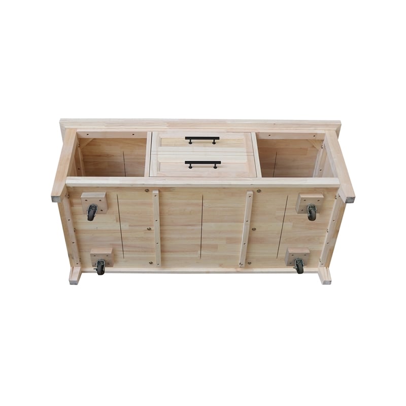 International Concepts Sanibel Solid Wood Coffee Table with Casters