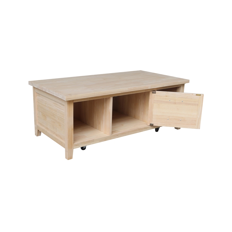 International Concepts Sanibel Solid Wood Coffee Table with Casters