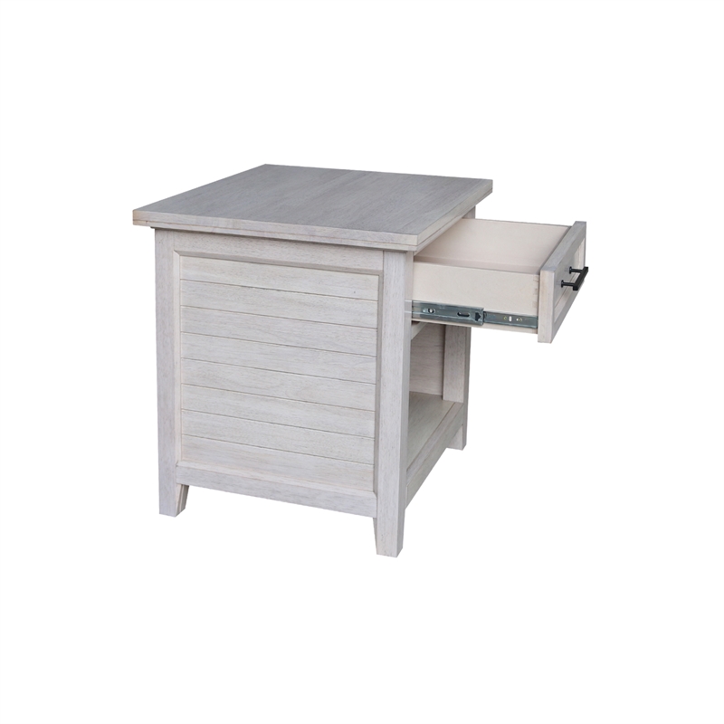 International Concepts Sanibel Solid Wood End Table in Macchiato