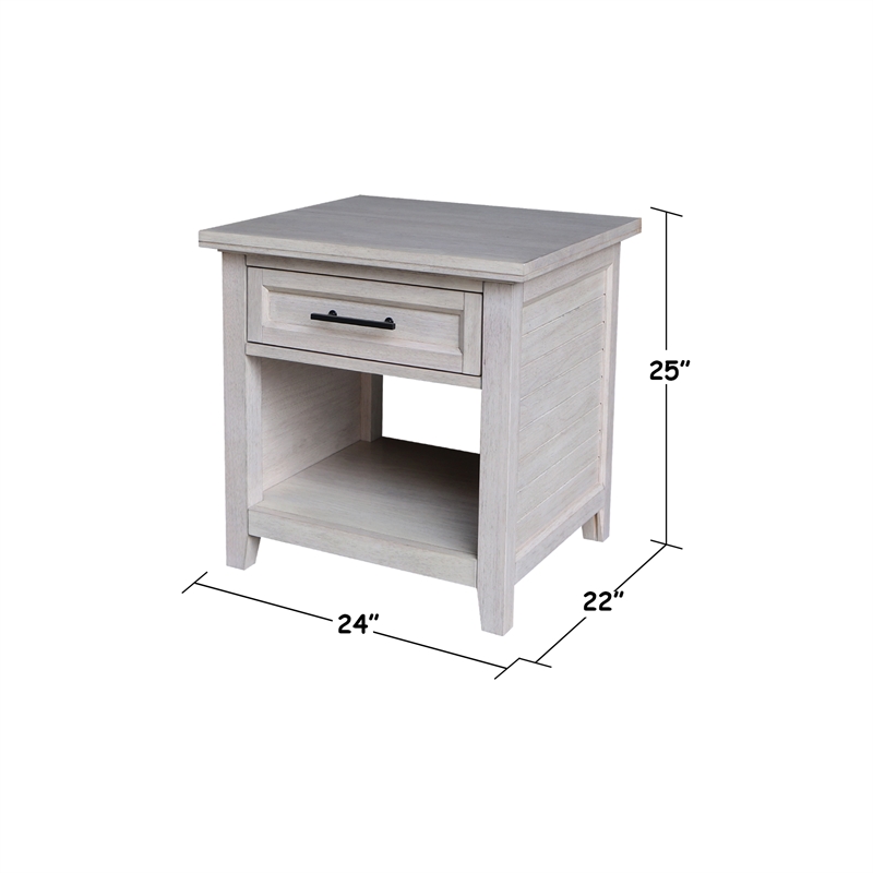International Concepts Sanibel Solid Wood End Table in Macchiato