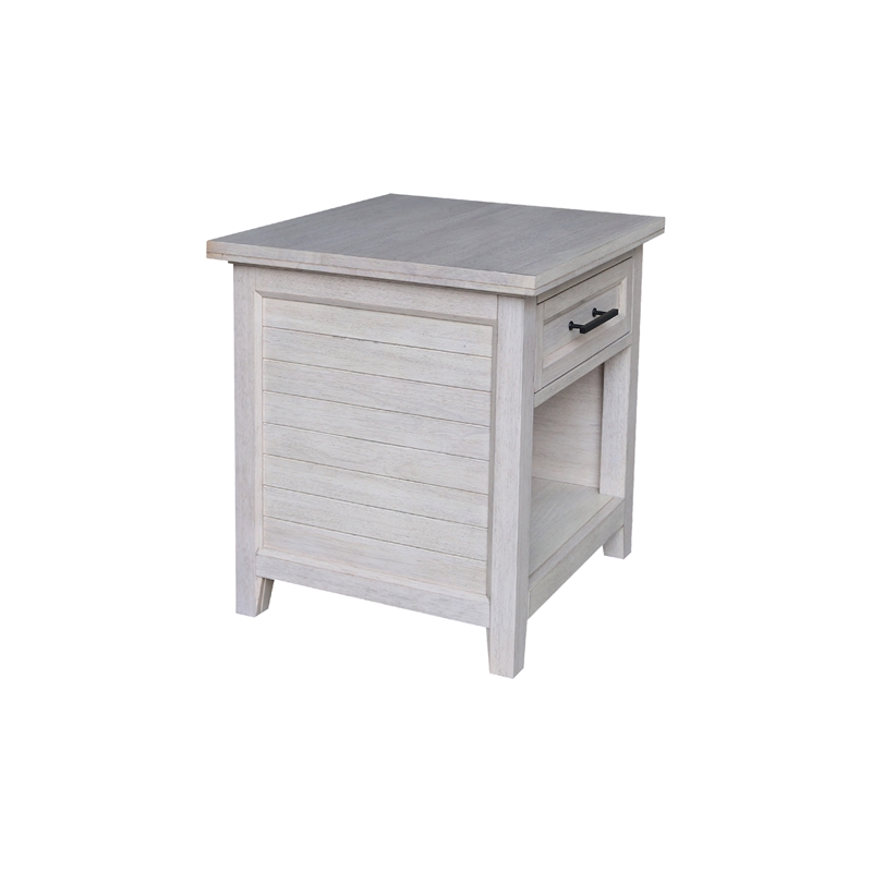 International Concepts Sanibel Solid Wood End Table in Macchiato