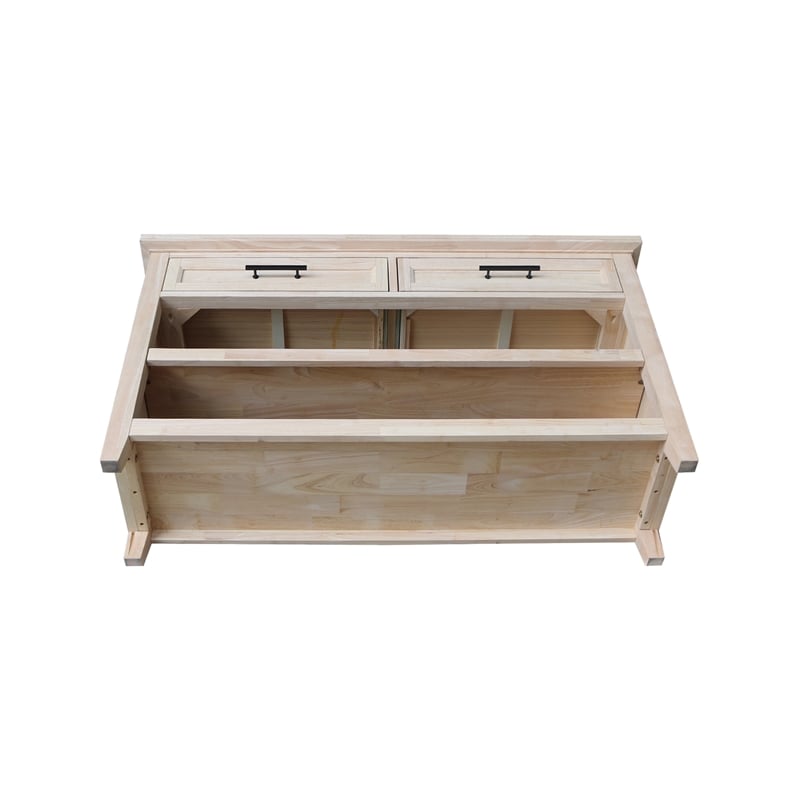 International Concepts Sanibel Solid Wood Sofa Table in Unfinished