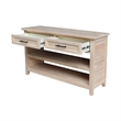 International Concepts Sanibel Solid Wood Sofa Table in Unfinished