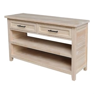 International Concepts Sanibel Solid Wood Sofa Table in Unfinished