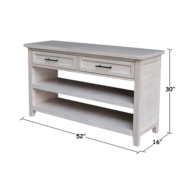 International Concepts Sanibel Solid Wood Sofa Table in Macchiato