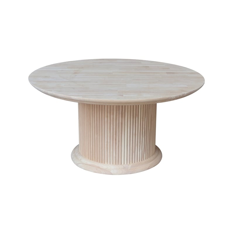 International Concepts Haven Solid Wood Round Coffee Table in Unfinished