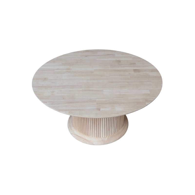 International Concepts Haven Solid Wood Round Coffee Table in Unfinished