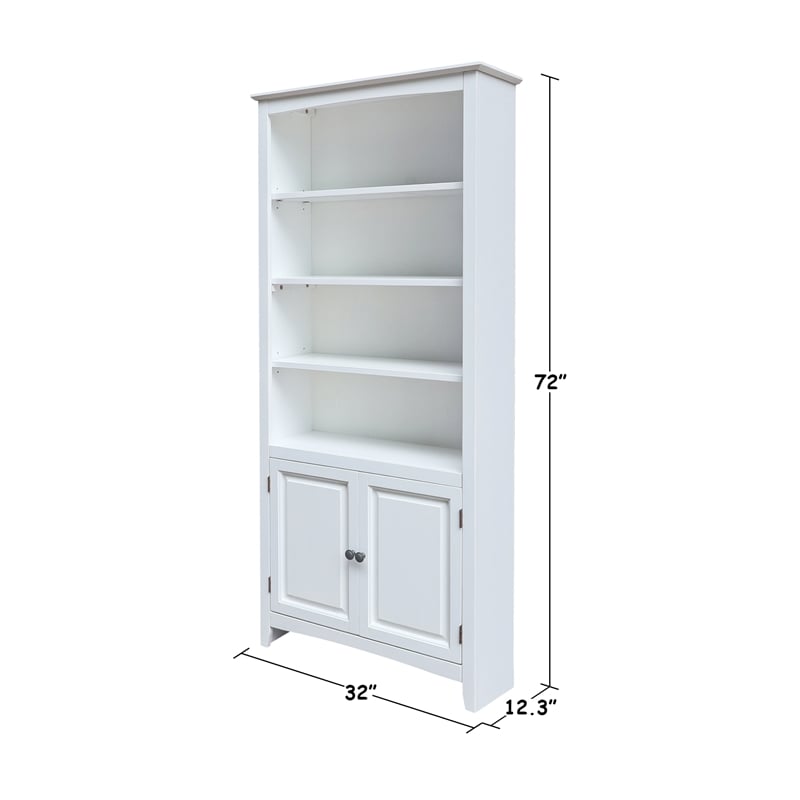 International Concepts Solid Wood Tall Shaker Bookcase - 72