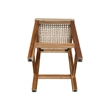 Outdoor Set of Two Stools with Wicker Seats With Oil Finish