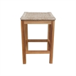 Outdoor Set of Two Stools with Wicker Seats With Oil Finish