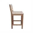 Outdoor Set of Two Stool with Wicker Seats and Back With Oil Finish