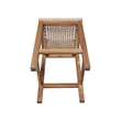 Outdoor Set of Two Stool with Wicker Seats and Back With Oil Finish