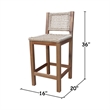 Outdoor Set of Two Stool with Wicker Seats and Back With Oil Finish
