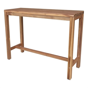 Solid Wood Outdoor Counter Height Rectangular Dining Table With Oil Finish