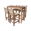 Outdoor 5-Piece Set - Solid Wood Table With 4 RTA Stools With Oil Finish