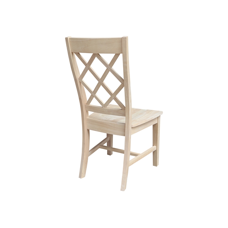 International Concepts Set of Two Solid Wood Dining Chairs - Unfinished
