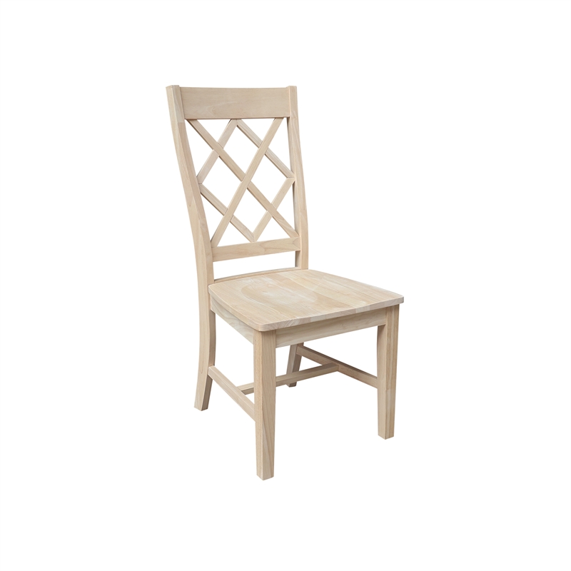 International Concepts Set of Two Solid Wood Dining Chairs - Unfinished