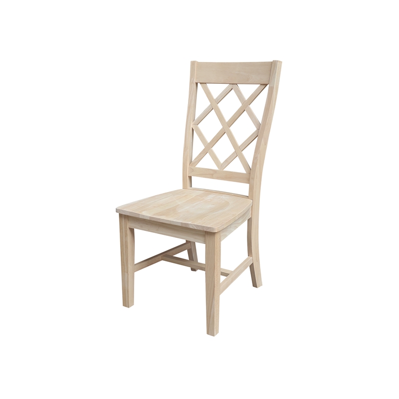 International Concepts Set of Two Solid Wood Dining Chairs - Unfinished