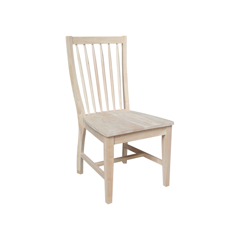 International Concepts Set of Two Solid Wood Audrey Dining Chairs - Unfinished