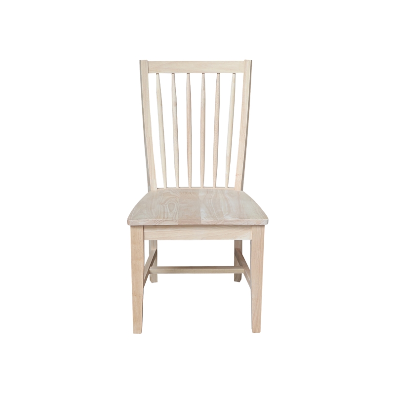 International Concepts Set of Two Solid Wood Audrey Dining Chairs - Unfinished