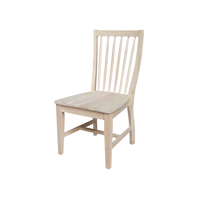 International Concepts Set of Two Solid Wood Audrey Dining Chairs - Unfinished