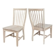 International Concepts Set of Two Solid Wood Audrey Dining Chairs - Unfinished