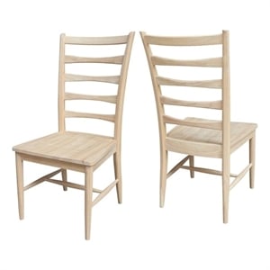 International Concepts Set of Two Solid Wood Haven Dining Chairs - Unfinished