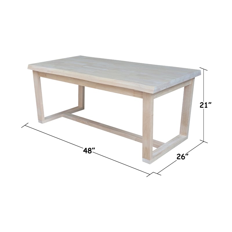 International Concepts Live Edge Solid Wood Coffee Table - Unfinished