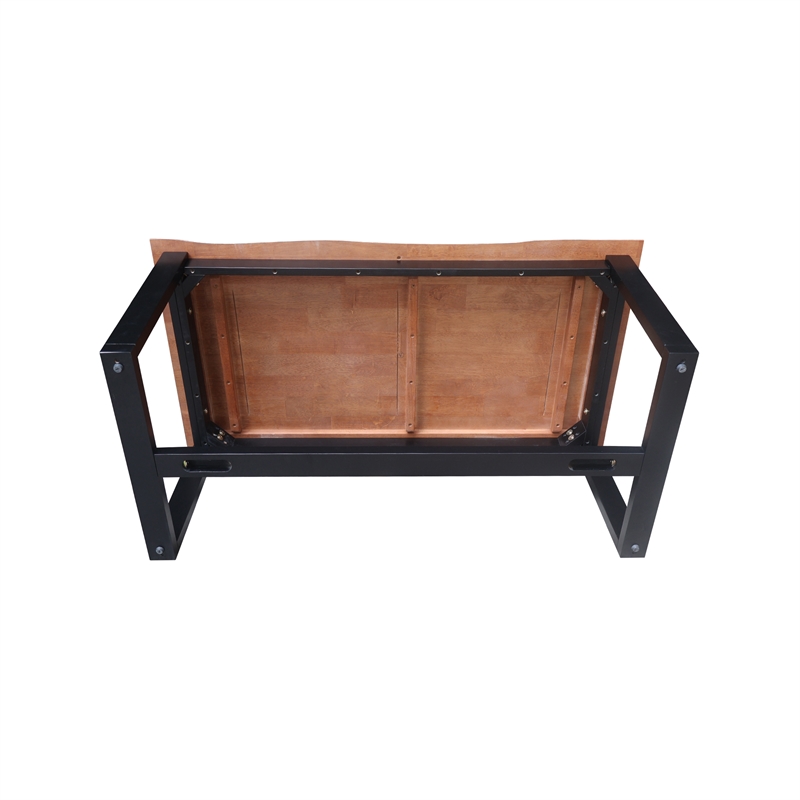 International Concepts Live Edge Solid Wood Coffee Table - Bourbon Oak/Black